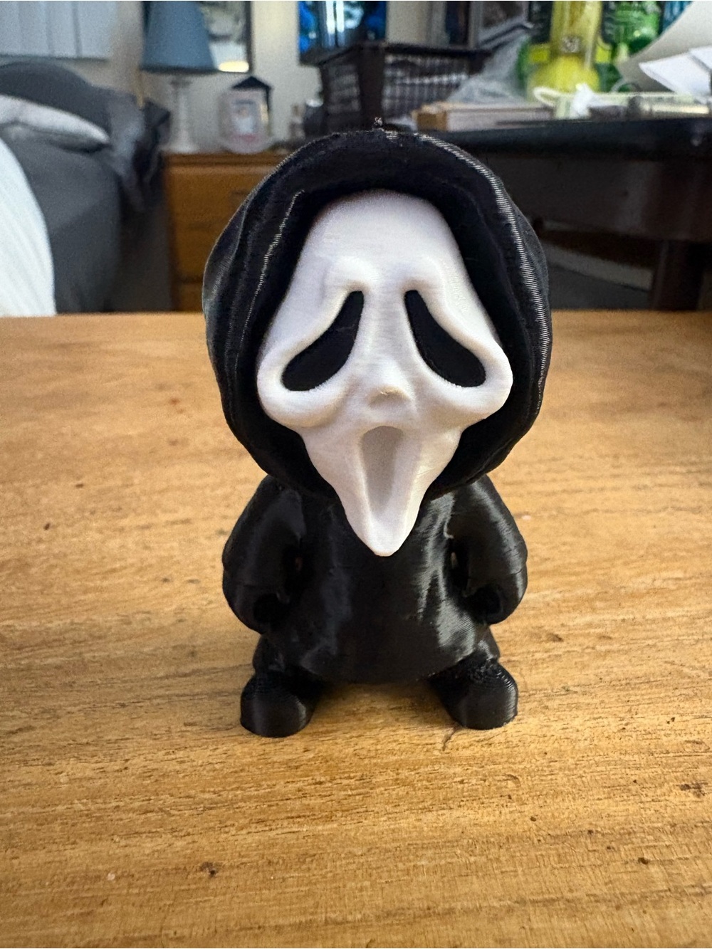 Black Hooded Scream Figurine with White Mask